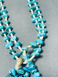 Vibrant Vintage Native American Navajo Kingman Turquoise Coral Shell Heishi Jacla Necklace-Nativo Arts