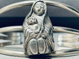 Mary And Child!! Vintage Sterling Silver Detailed Bracelet Cuff-Nativo Arts