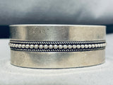 Stunning Vintage Signed Native American Navajo Sterling Silver Immense Bracelet-Nativo Arts