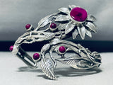 Purple Agate Sunflower!! Vintage Sterling Silver Detailed Bracelet-Nativo Arts