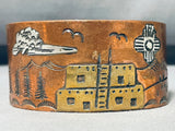 Unique Vintage Native American Navajo Copper & Sterling Silver Storyteller Bracelet-Nativo Arts