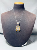 Dramatic Vintage Native American Navajo Jasper Sterling Silver Bears Necklace-Nativo Arts