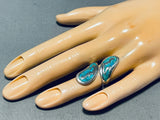 Timeless Native American Navajo Signed Turquoise Chip Inlay Sterling Silver Wrap Around Ring-Nativo Arts