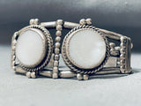 One Of The Best Vintage Native American Navajo Mother-of-pearl Sterling Silver Bracelet-Nativo Arts