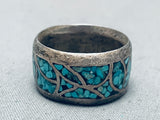 Artistic Vintage Native American Navajo Turquoise Chip Inlay Sterling Silver Ring-Nativo Arts