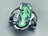 One Of The Best Ever Vintage Native American Navajo Green Turquoise Sterling Silver Bracelet-Nativo Arts