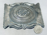 Huuuuuuggggeee Vintage Native American Navajo Detailed Sterling Silver Buckle 129 Grams-Nativo Arts
