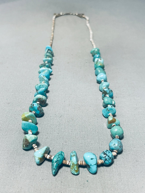 Native American Noteworthy Vintage Santo Domingo Turquoise Shell Necklace-Nativo Arts