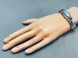Important Vintage Native American Navajo Jeanette Dale Turquoise Sterling Silver Bracelet-Nativo Arts