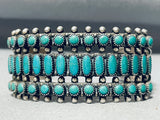 One Of Best Triple Row Early Vintage Native American Navajo Turquoise Sterling Silver Bracelet-Nativo Arts