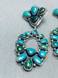 Important Vintage Native American Navajo Cerrillos Turquoise Sterling Silver Earrings-Nativo Arts