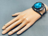 Monroe Ashley Vintage Native American Navajo Spiderwbe Turquoise Sterling Silver Bracelet-Nativo Arts