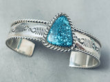 One Of The Best Vintage Native American Navajo Spiderweb Turquoise Sterling Silver Bracelet-Nativo Arts
