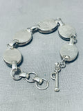 Fabulous Vintage Native American Navajo #8 Turquoise Mine Sterling Silver Link Bracelet-Nativo Arts