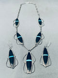 Fab Vintage Native American Zuni Sleeping Beauty Turquoise Sterling Silver Necklace-Nativo Arts