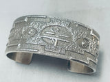 Aj Bowman Magnificent Vintage Native American Navajo Sterling Silver Bracelet
