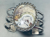 Marshmellow Agate!! Vintage Native American Navajo Sterling Silver Bracelet Old-Nativo Arts