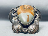 One Of The Most Unique Vintage Native American Navajo Teardrop Agate Sterling Silver Bracelet-Nativo Arts