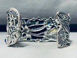Pottery Lovevintage Sterling Silver Turquoise Lapis Bracelet Cuff-Nativo Arts