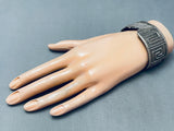 Native American Heavy Geomtric Vintage Santo Domingo Sterling Silver Bracelet-Nativo Arts