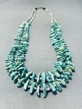 Native American Authentic Vintage Santo Domingo Royston Turquoise Sterling Silver Necklace-Nativo Arts