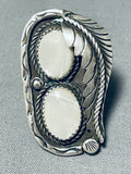 Rare Vintage Native American Navajo Mother Of Pearl Sterling Silver Ring-Nativo Arts