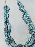 Very Rare Vintage Navaj Bisbee Turquoise Sterling Silver Necklace-Nativo Arts