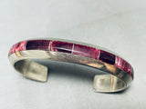 Cecil Henry Vintage Native American Navajo Purple Shell Sterling Silver Bracelet-Nativo Arts