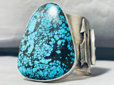152 Gram Intense Spiderweb Turquoise Native American Navajo Sterling Silver Bracelet-Nativo Arts