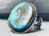Museum Quality Vintage Native American Navajo Old Kingman Turquoise Sterling Silver Bracelet-Nativo Arts