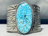 Vivid Gasp! Vintage Navajo Turquoise Sterling Silver Bracelet Cuff-Nativo Arts