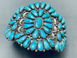 One Of The Best Vintage Navajo Turquoise Cluster Sterling Silver Bracelet-Nativo Arts