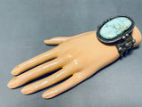 One Of Best Early Carico Lake Turquoise Vintage Native American Navajo Sterling Silver Bracelet-Nativo Arts