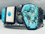 One Of Most Unique Ever Vintage Native American Navajo Inlay Turquoise Sterling Silver Bracelet-Nativo Arts