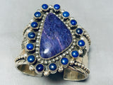 One Of The Most Unique Vintage Native American Navajo Charoite Lapis Sterling Silver Bracelet-Nativo Arts