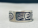 Tremendous Vintage Native American Hopi Sterling Silver Band Ring-Nativo Arts