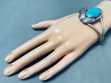 Austin Long Vintage Native American Navajo Turquoise Sterling Silver Bracelet