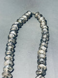 519 Grams!!!!!!! Vintage Native American Navajo Coin Silver Heavy Pearl Necklace- Wow!-Nativo Arts
