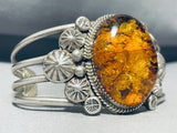 Danny Etsitty Ancient Tree Sap Vintage Native American Navajo Sterling Silver Bracelet-Nativo Arts