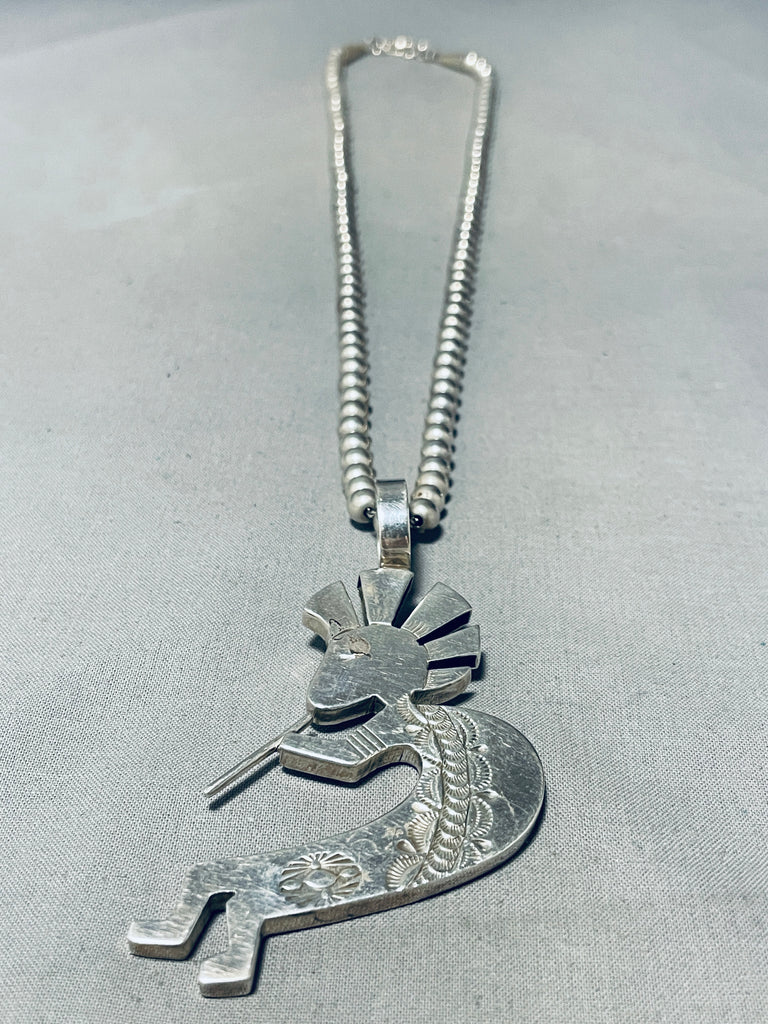 Big Dancing Kokopelli Vintage Native American Navajo Sterling