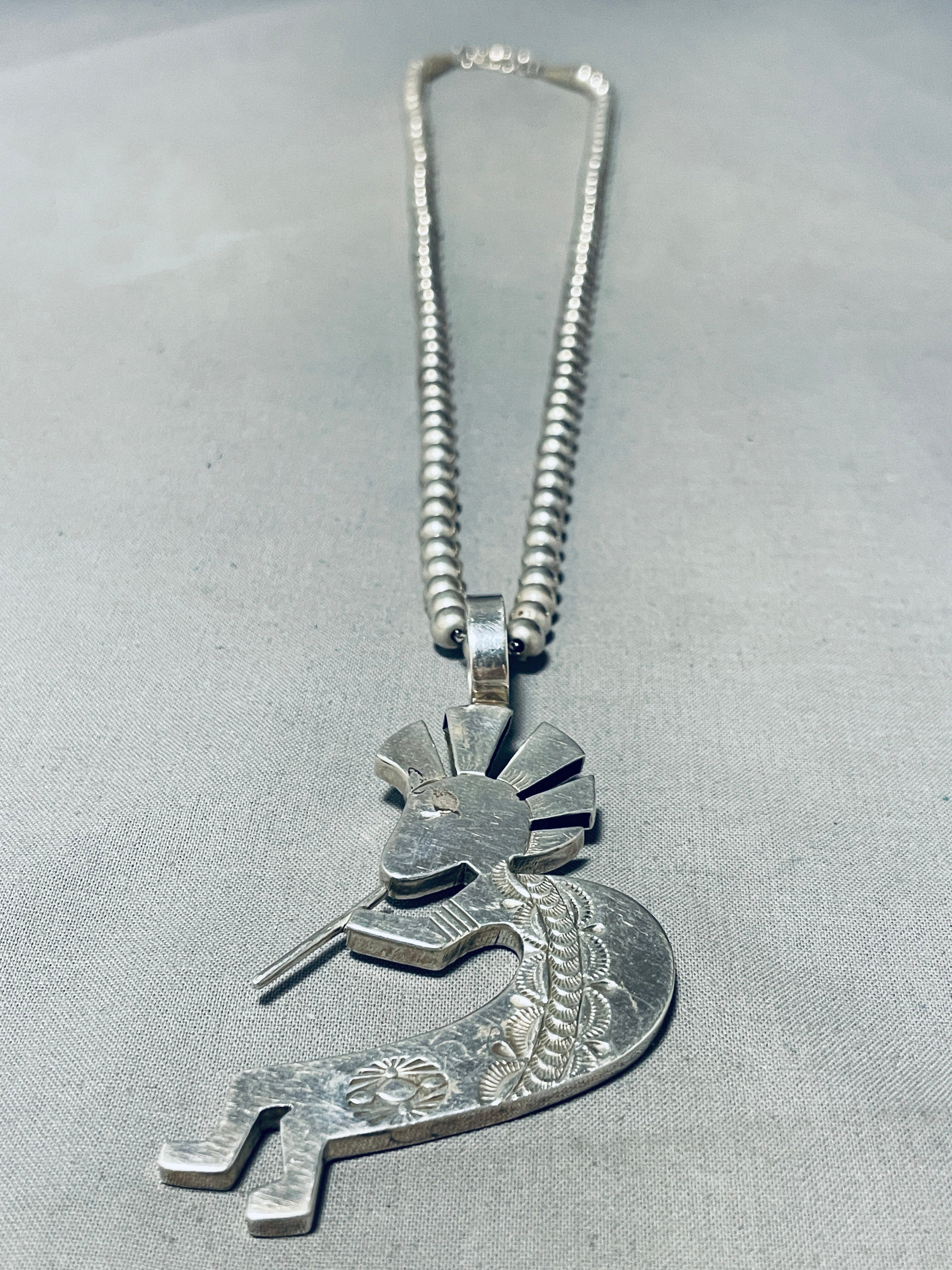 Big Dancing Kokopelli Vintage Native American Navajo Sterling