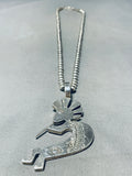 Big Dancing Kokopelli Vintage Native American Navajo Sterling Silver Necklace-Nativo Arts