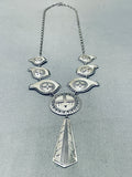 One Of The Most Unique Vintage Native American Navajo Sterling Silver Necklace-Nativo Arts