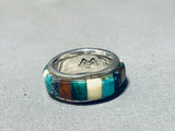 Very Important Wes Willie Vintage Native American Navajo Inlay Turquoise Sterling Silver Ring-Nativo Arts