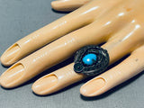 Wonderful Vintage Native American Navajo Bisbee Turquoise Sterling Silver Ring-Nativo Arts