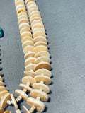 Offset Turquoise Bears!! Vintage Santo Domingo Sterling Silver Shell Necklace-Nativo Arts