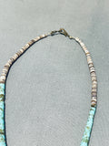 Native American Pretty Vintage Santo Domingo Turquoise Sterling Silver Necklace-Nativo Arts