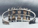 Butterfly Yellow Pearl Inlay Vintage Native American Navajo Sterling Silver Bracelet-Nativo Arts