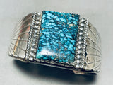 One Of The Best Ever Vintage Native American Navajo Spiderweb Turquoise Sterling Silver Bracelet-Nativo Arts