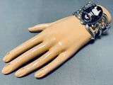 Dancing Ceremonial Vintage Native American Zuni Kachina Sterling Silver Bracelet Cuff-Nativo Arts